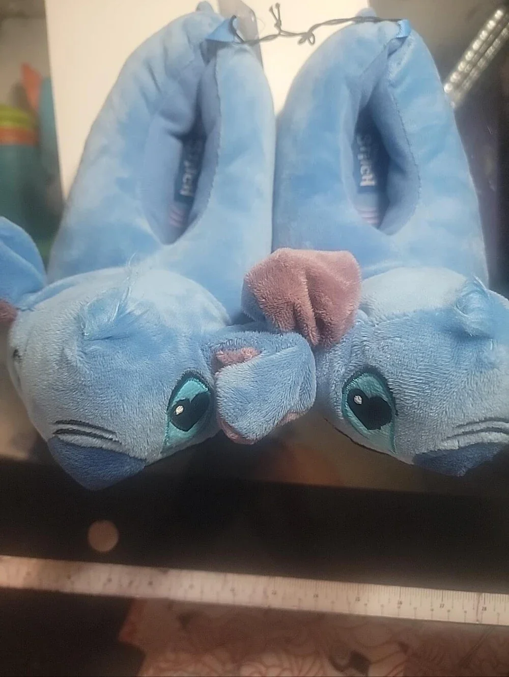 TitleDisney Stitch Plush Slippers Pop Up Ears Blue Kids Size 13/1 NWT